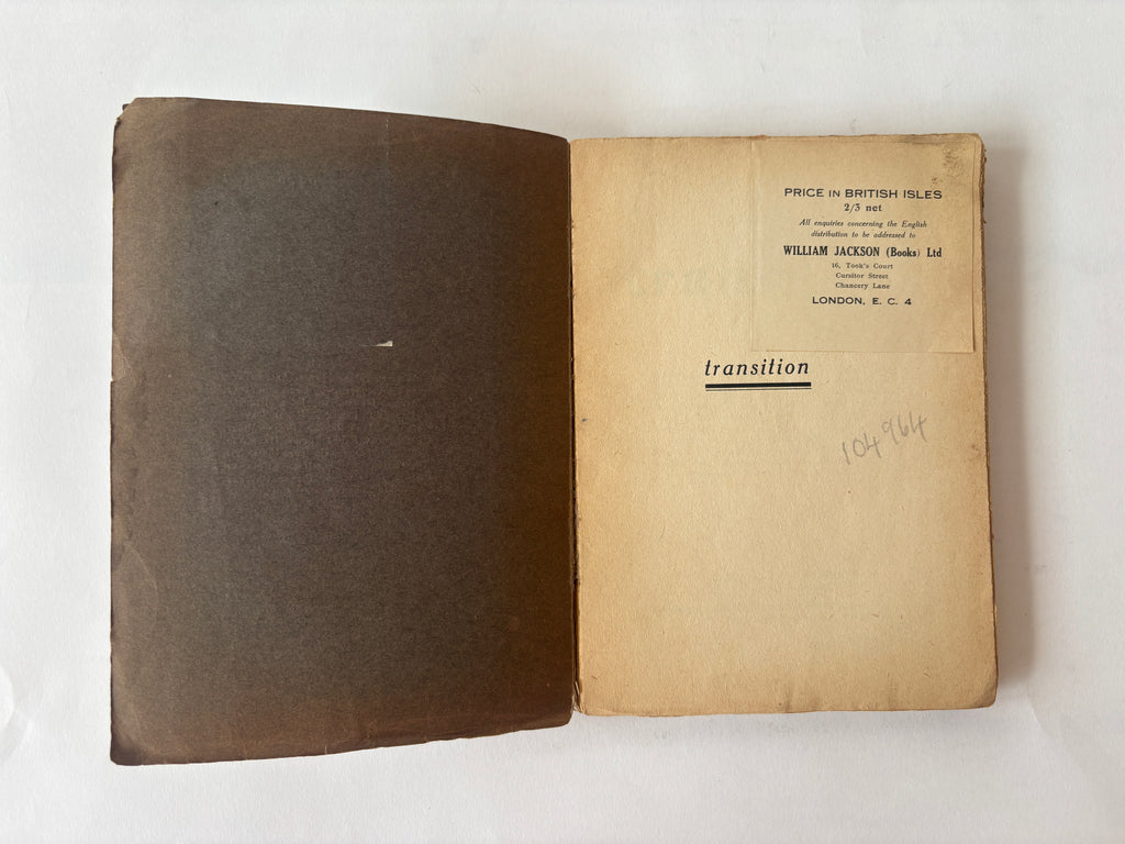 Transition / Issue #7 / October 1927 / w James Joyce, Max Ernst, William Carlos Williams / Shakespeare & Co., Paris