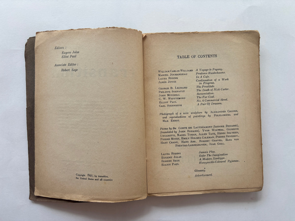 Transition / Issue #7 / October 1927 / w James Joyce, Max Ernst, William Carlos Williams / Shakespeare & Co., Paris