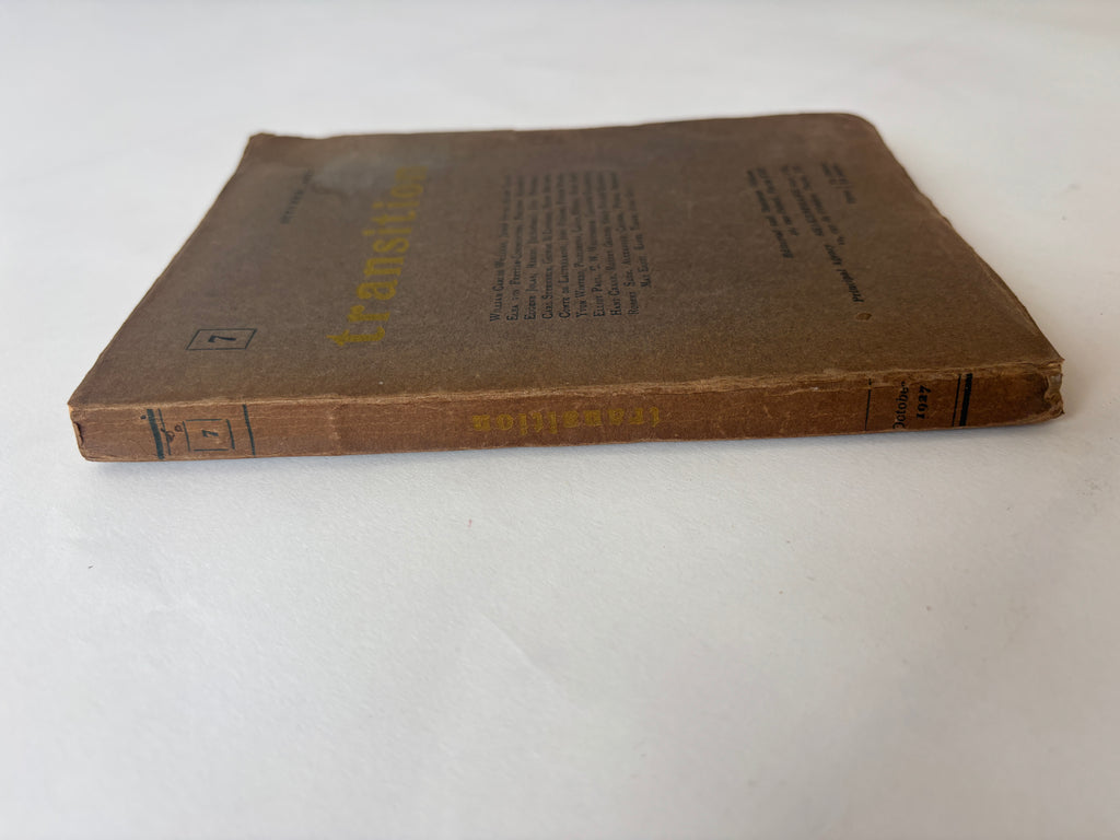 Transition / Issue #7 / October 1927 / w James Joyce, Max Ernst, William Carlos Williams / Shakespeare & Co., Paris
