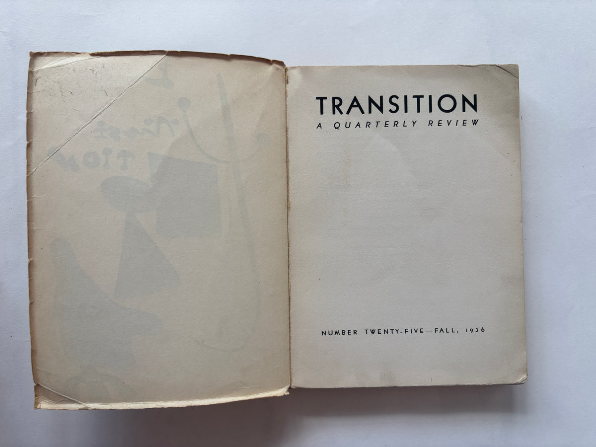 Transition / Issue #25 / w Joan Miró, Cartier-Bresson, Dylan Thomas, Hugo Ball / Fall 1936