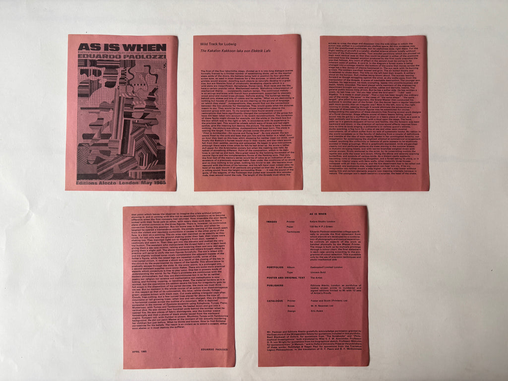 As Is When / Eduardo Paolozzi / Boxed Exhibition Catalogue / 1965 / Editions Alecto