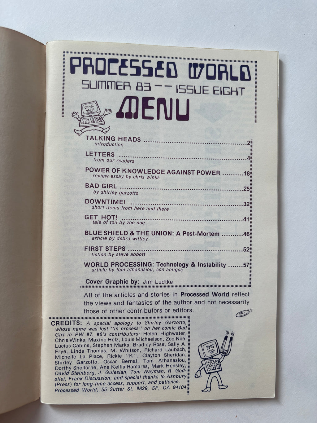 Processed World #8 / Anti-tech/Anticapitalist Zine / 1983