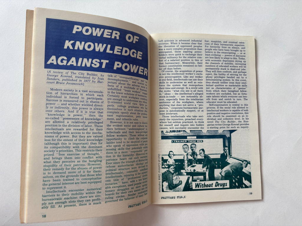 Processed World #8 / Anti-tech/Anticapitalist Zine / 1983