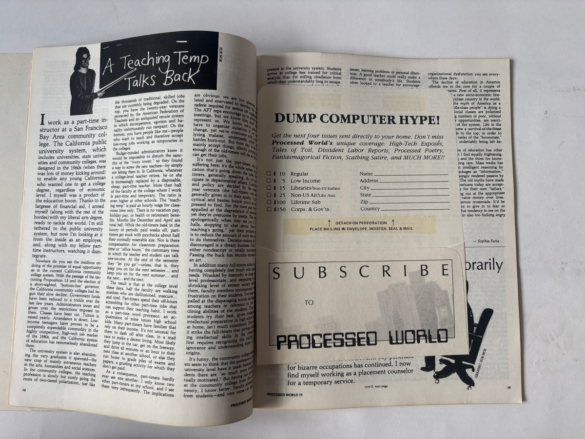 Processed World #18 / Anti-tech/Anti-capitalist Zine / 1987