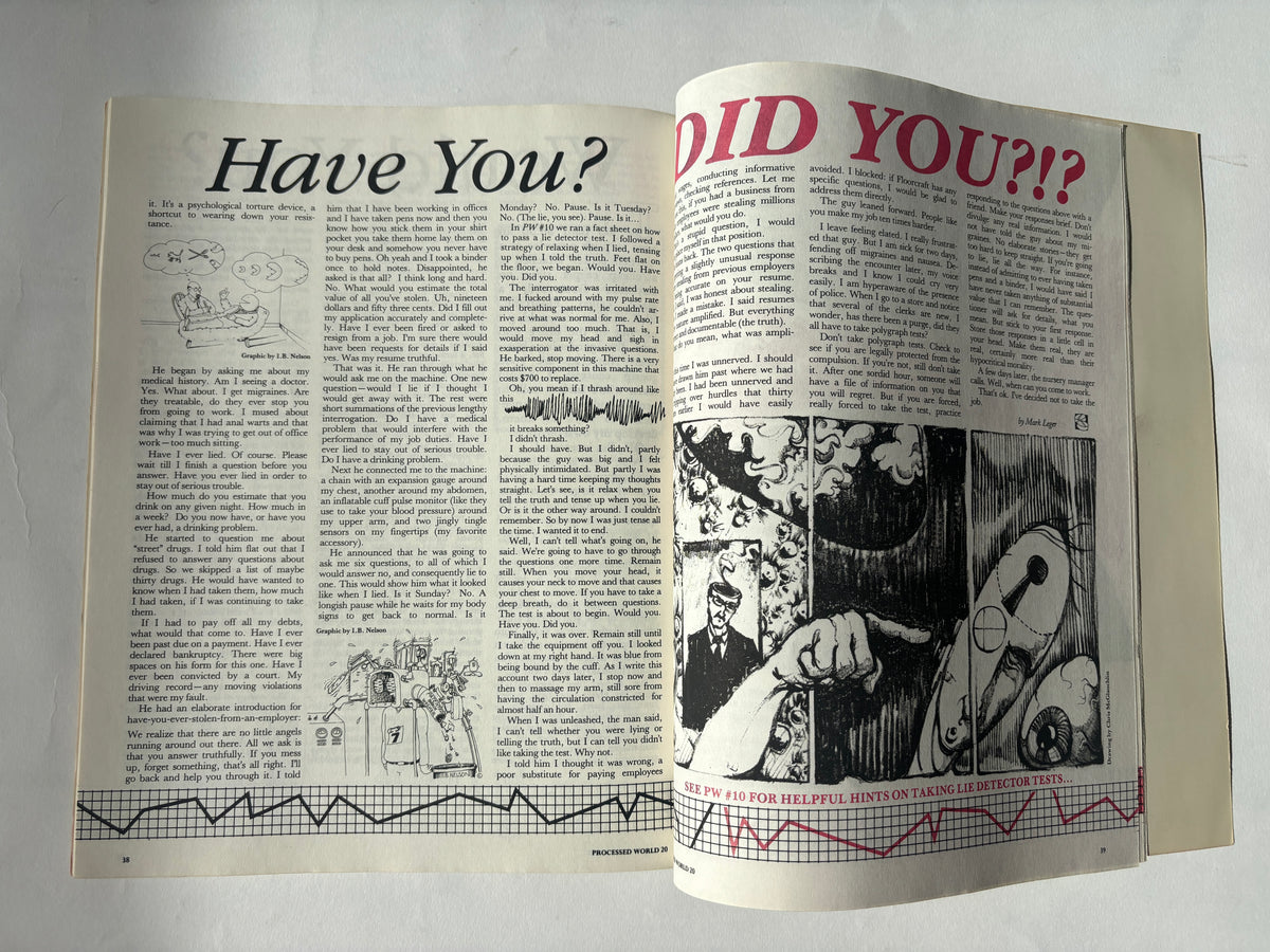 Processed World #20 / Anti-technology/Anti-capitalist Zine / 1987