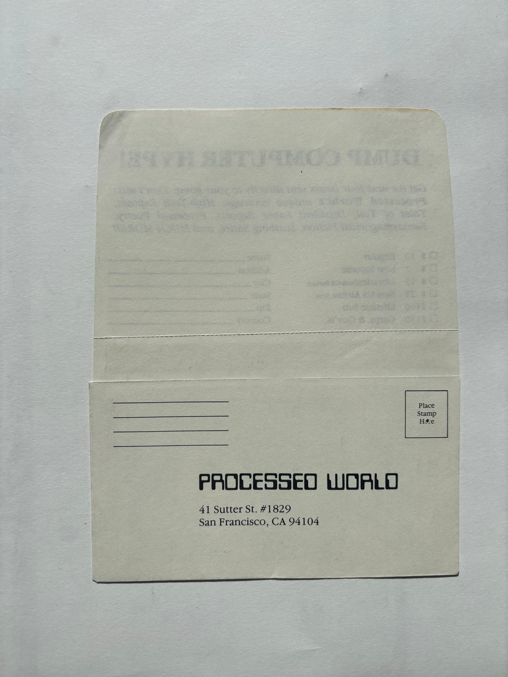 Processed World #20 / Anti-technology/Anti-capitalist Zine / 1987