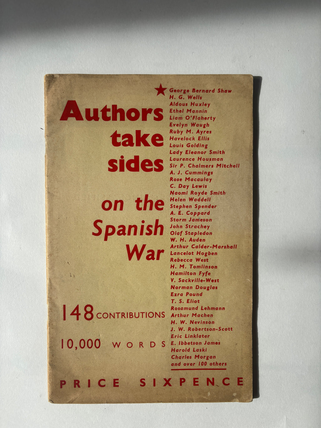 Authors Take Sides on the Spanish War / Pamphlet / 1937 / Left Review