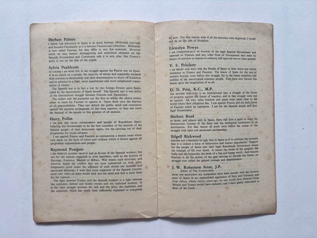 Authors Take Sides on the Spanish War / Pamphlet / 1937 / Left Review
