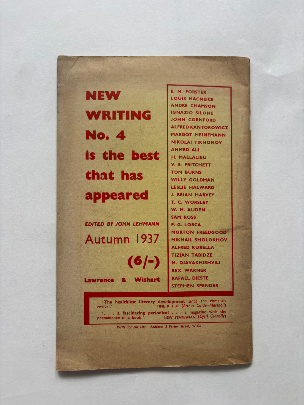 Authors Take Sides on the Spanish War / Pamphlet / 1937 / Left Review