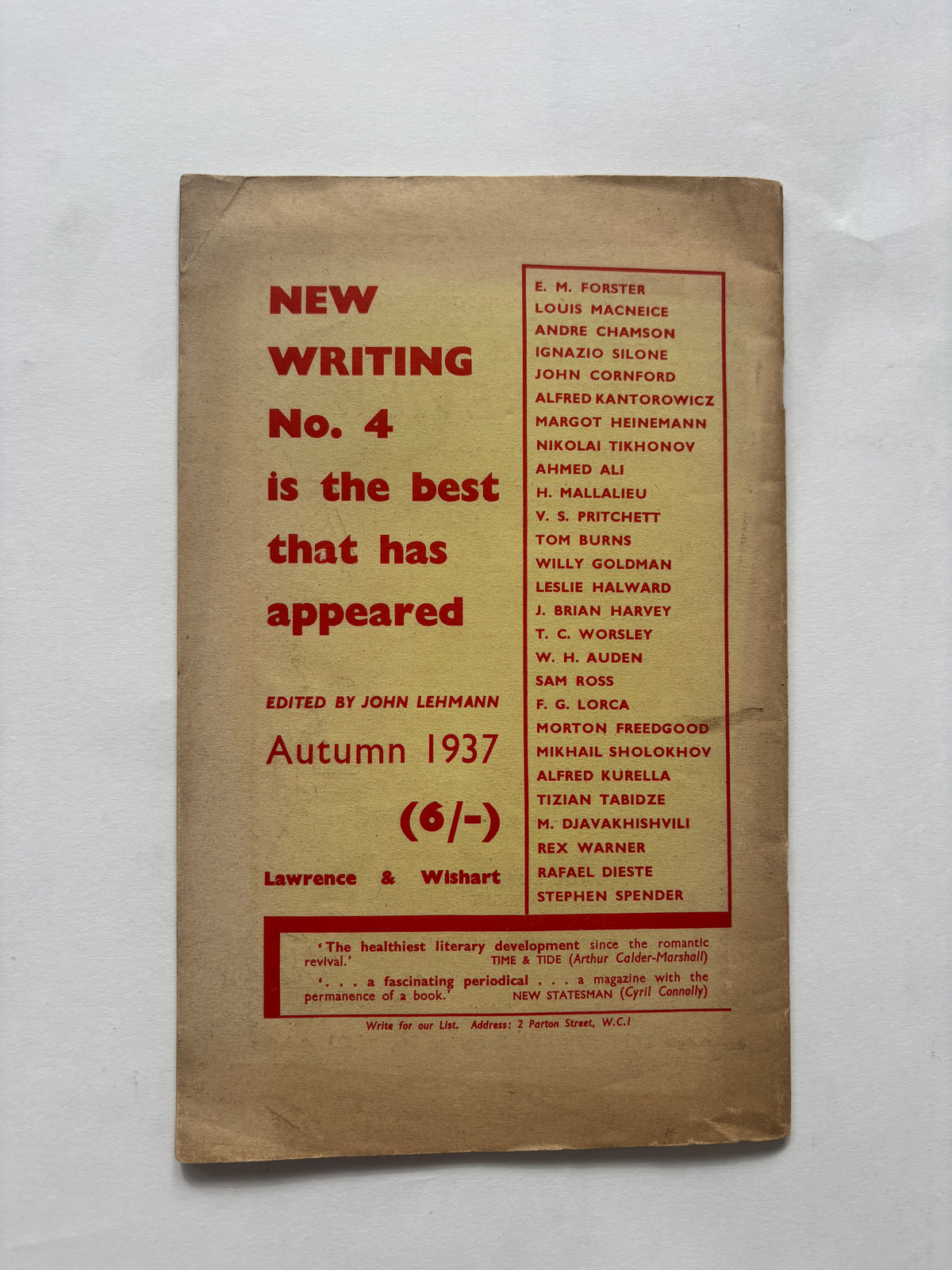 Authors Take Sides on the Spanish War / Pamphlet / 1937 / Left Review