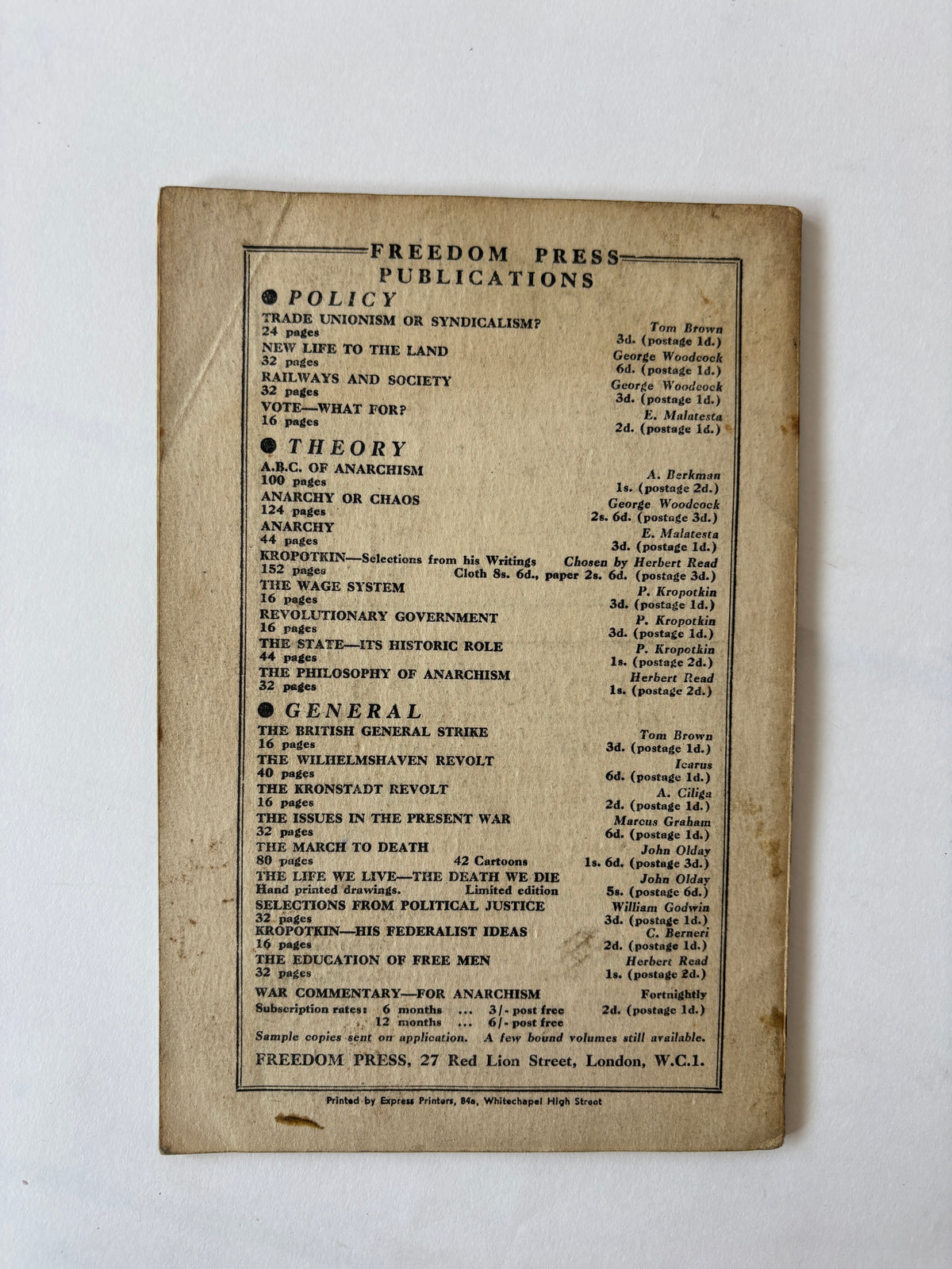 Now #4 / Ed. George Woodcock / Literary Journal / 1944 / Freedom Press