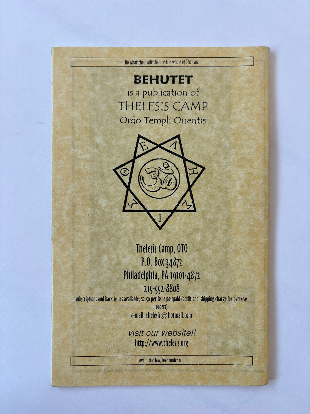 Behutet: Modern Thelemic Magick & Culture #21 / Aleister Crowley / 2004 / OTO