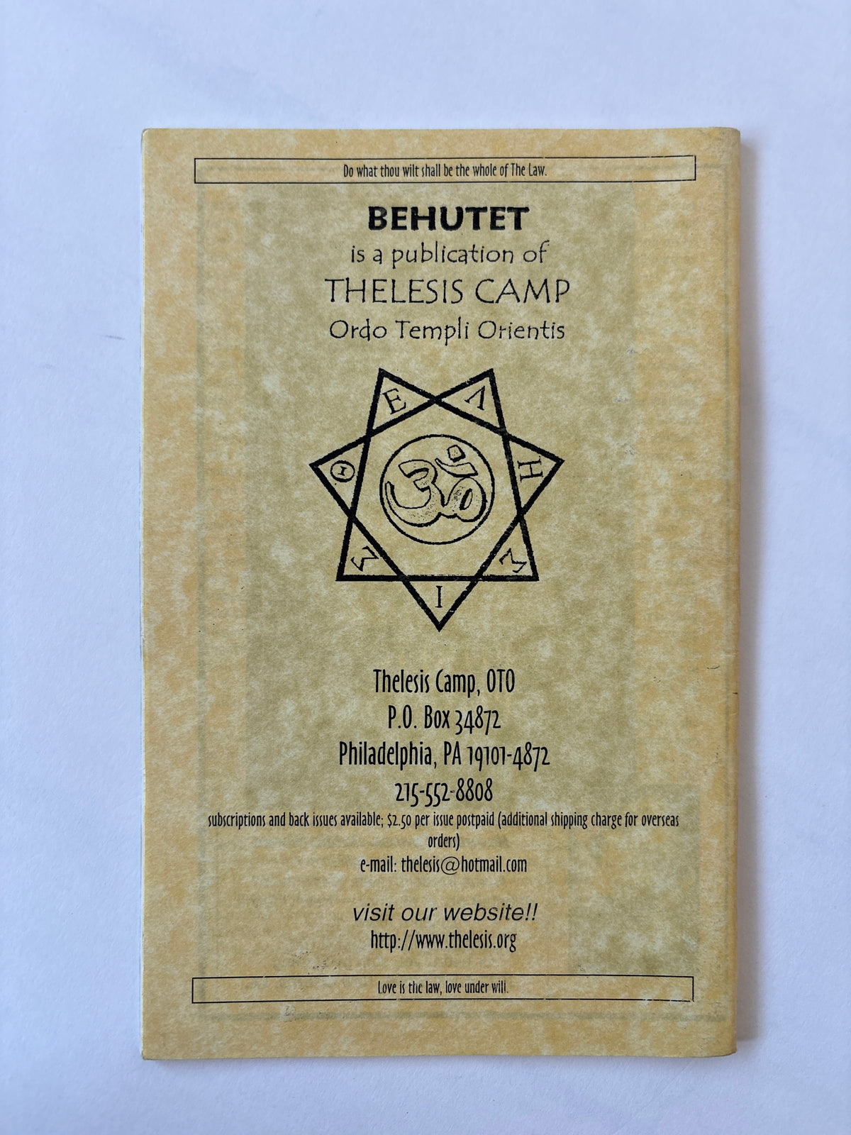 Behutet: Modern Thelemic Magick & Culture #21 / Aleister Crowley / 2004 / OTO