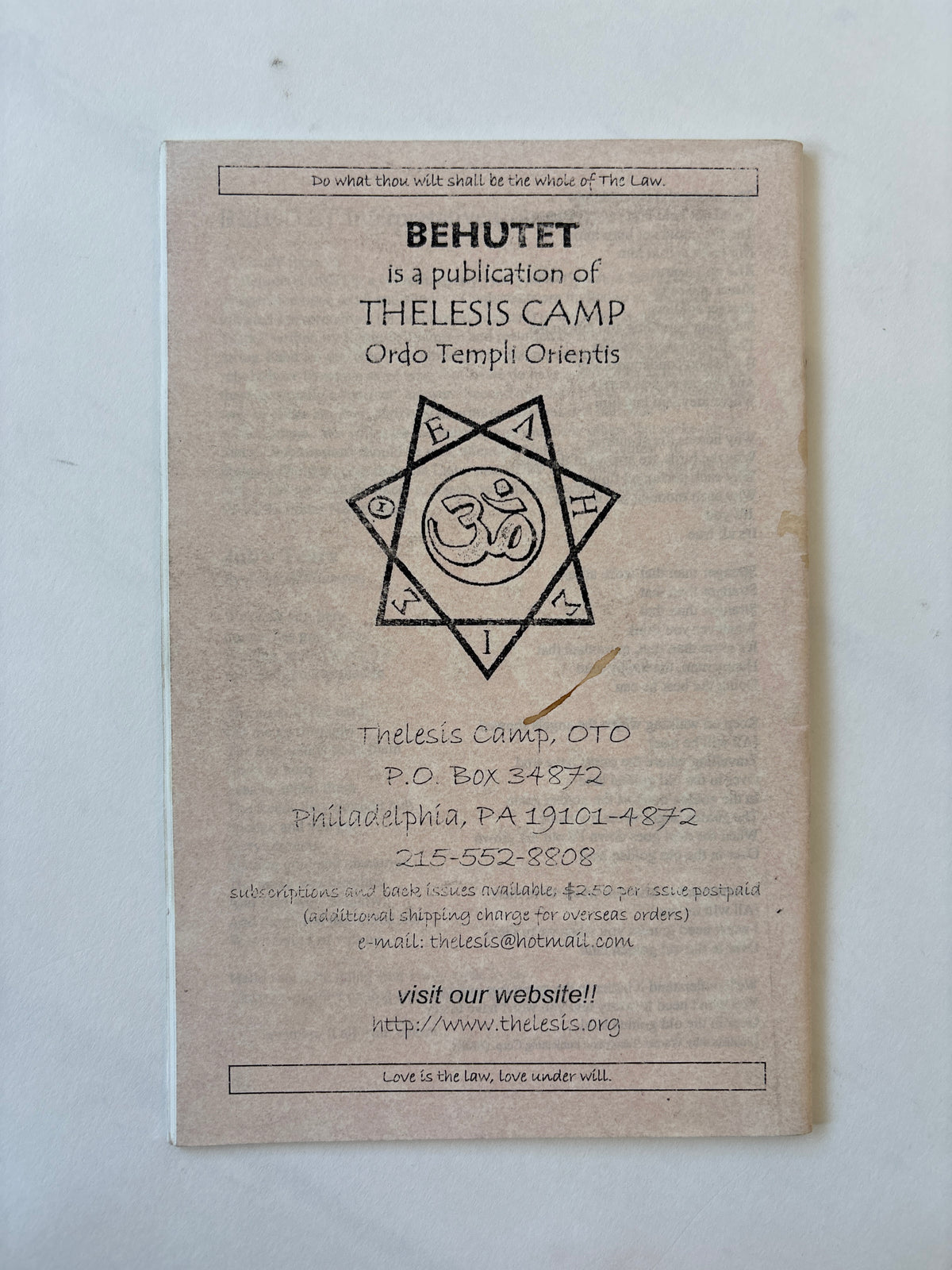 Behutet: Modern Thelemic Magick & Culture #24 / Genesis P-Orridge & Grant Morrison / 2004 / OTO