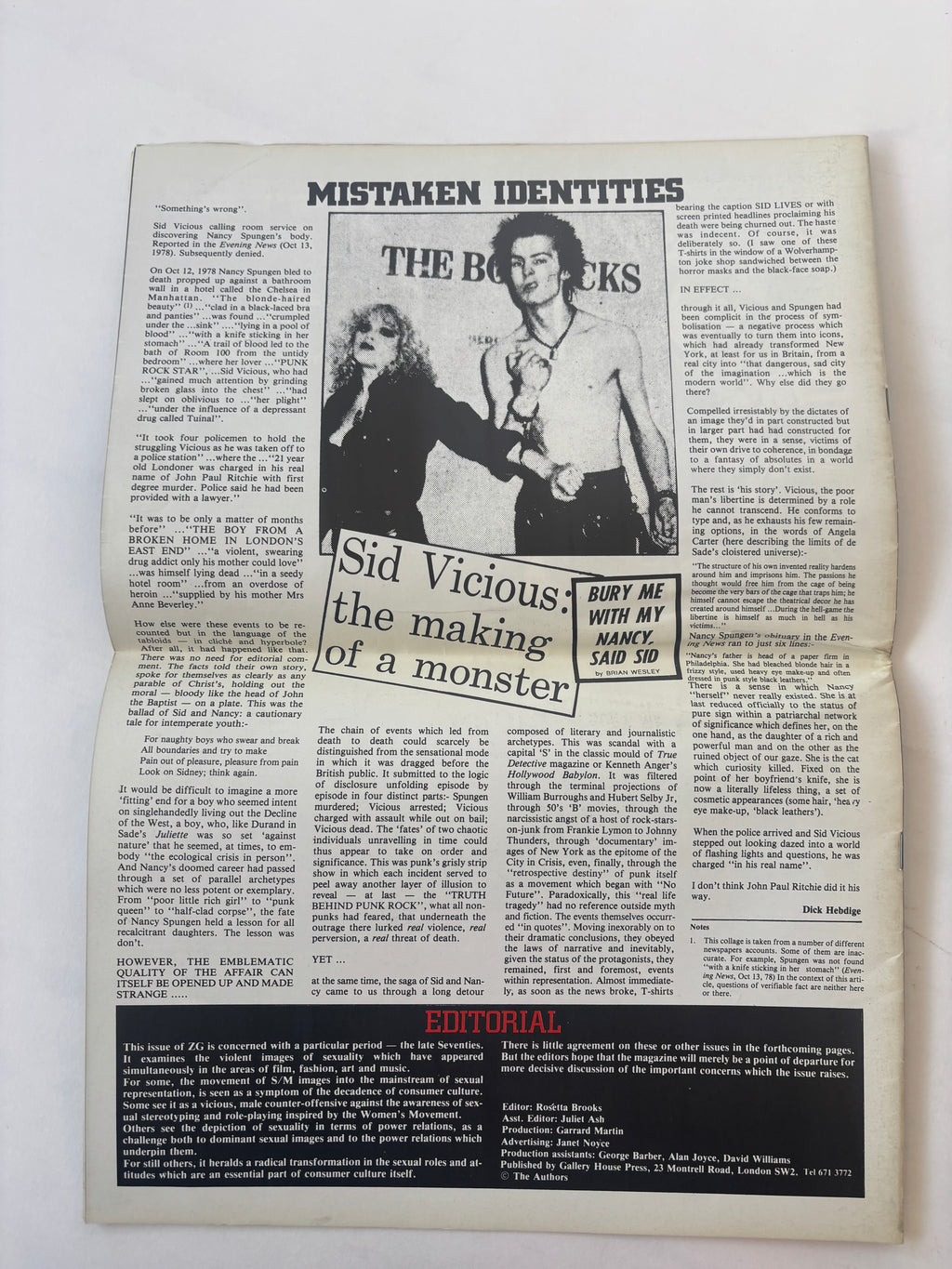 ZG 80 #2 / Post-punk Culture Zine / 1980 / Gallery House Press