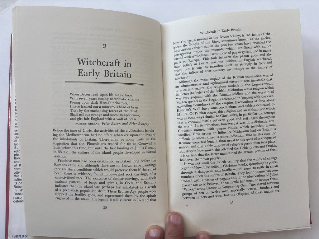 Witchcraft in British History / Ronald Homes / 1st Edition / 1974 / Muller