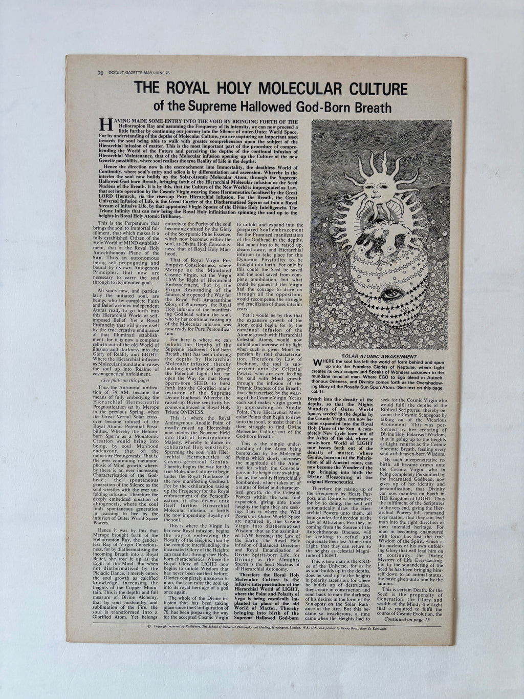 Occult Gazette x 9 copies / 1971 - 1975