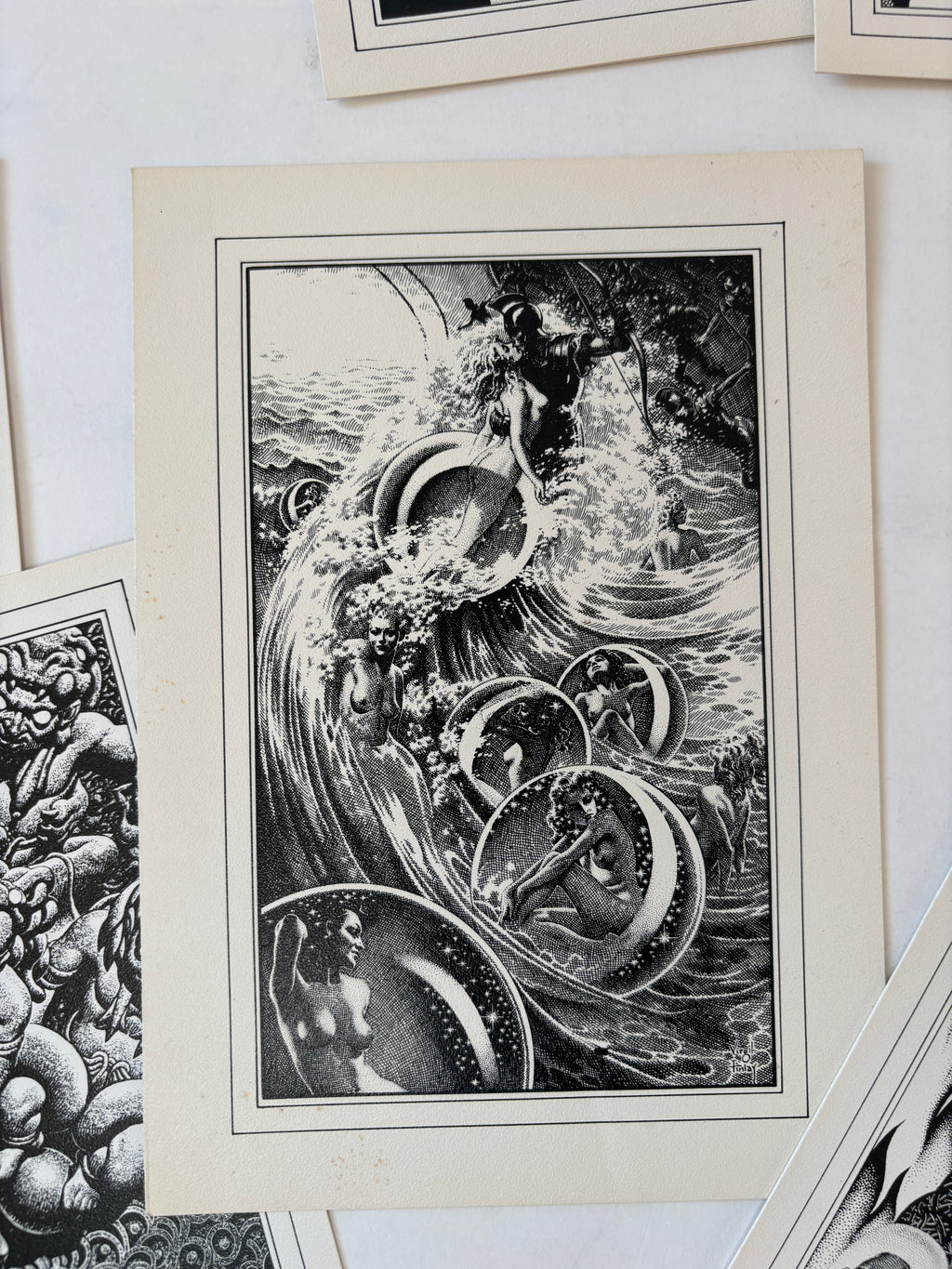 Virgil Finlay Greeting Card Set / Gerry de la Ree / 1979