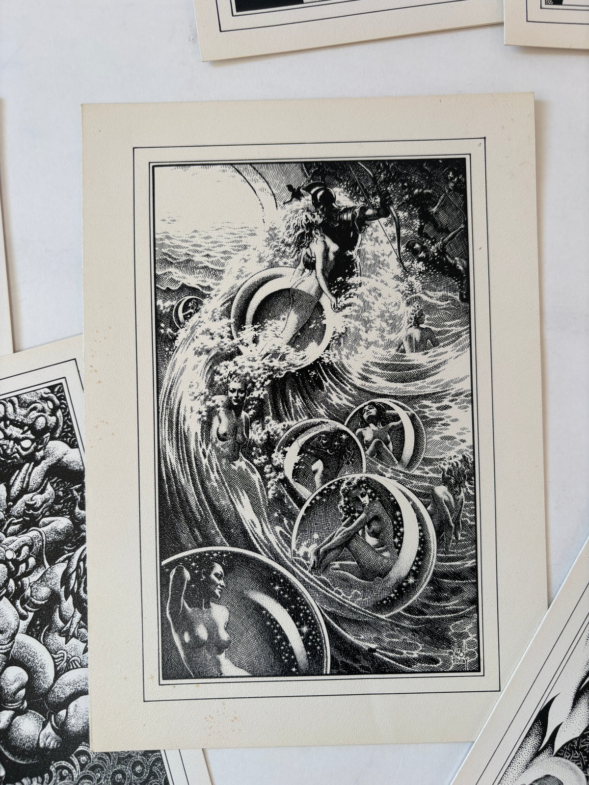 Virgil Finlay Greeting Card Set / Gerry de la Ree / 1979