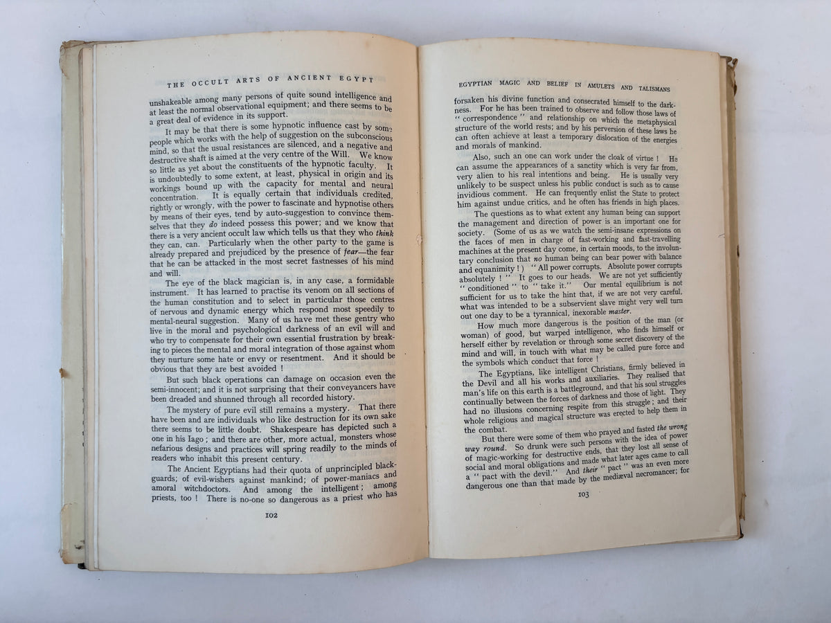 The Occult Arts of Ancient Egypt / Bernard Bromage / 1953 / 1st Edition / Aquarian Press