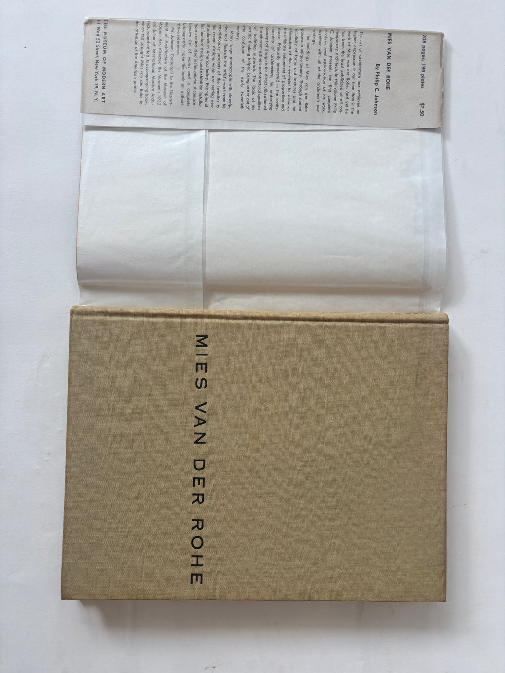 Mies Van Der Rohe / Philip C. Johnson / 1st Edition / 1947/ Museum of Modern Art