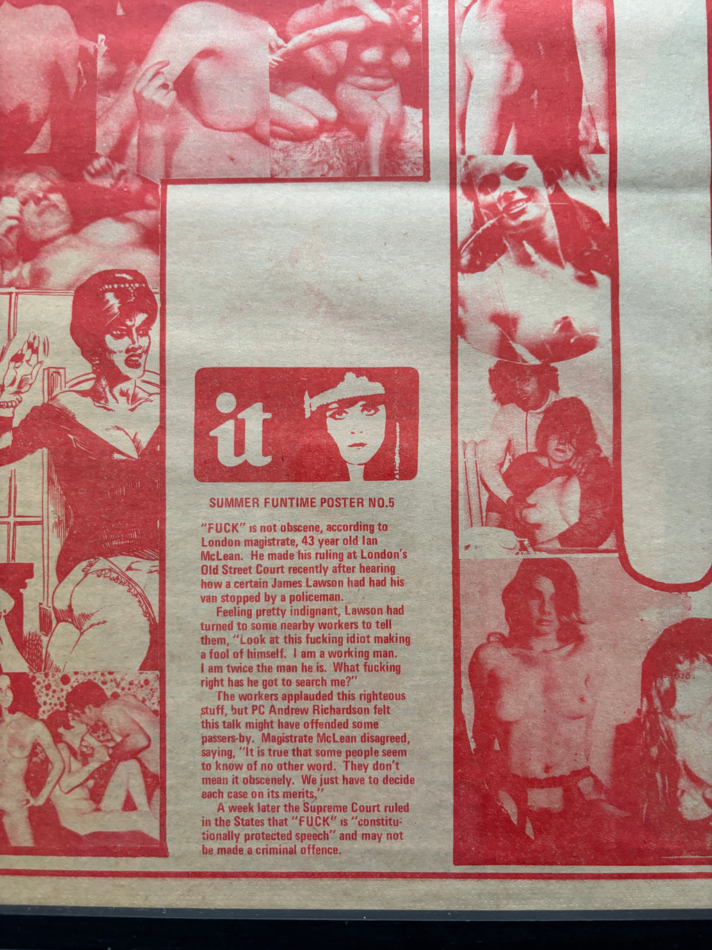 Fuck / Original International Times Poster / 1973