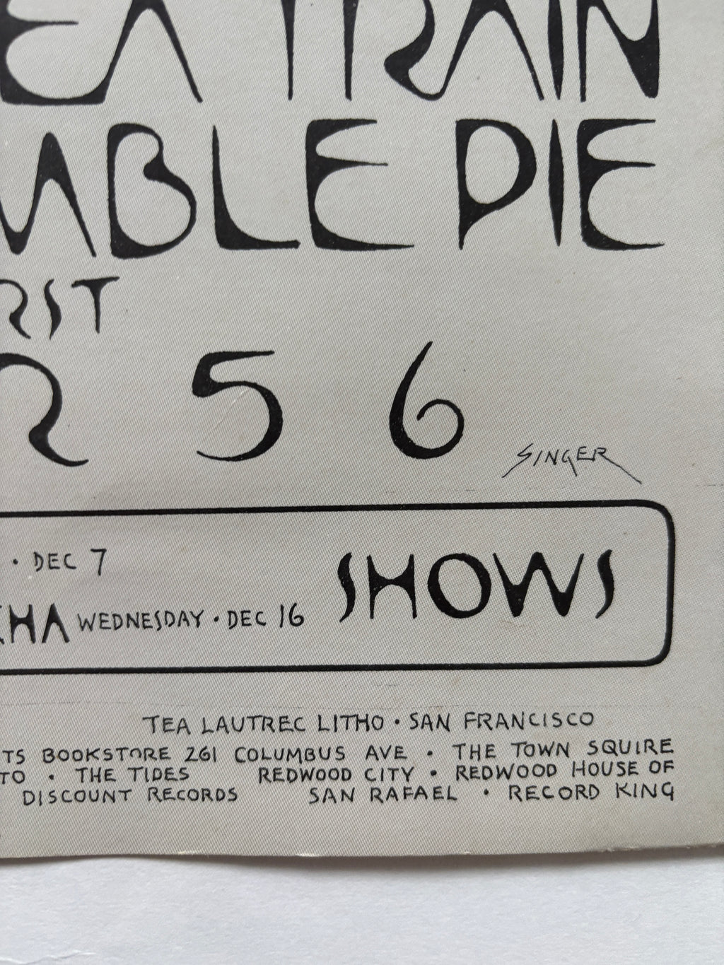 Original Fillmore West Poster / David Singer / Feat. Humble Pie & Savoy Brown / 1970