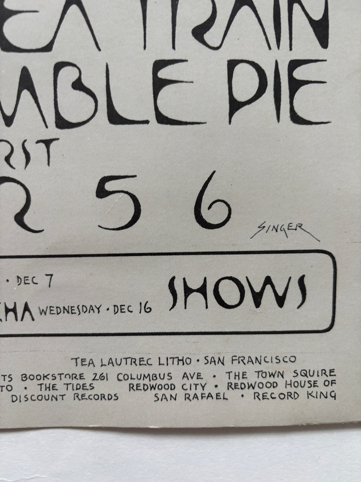 Original Fillmore West Poster / David Singer / Feat. Humble Pie & Savoy Brown / 1970