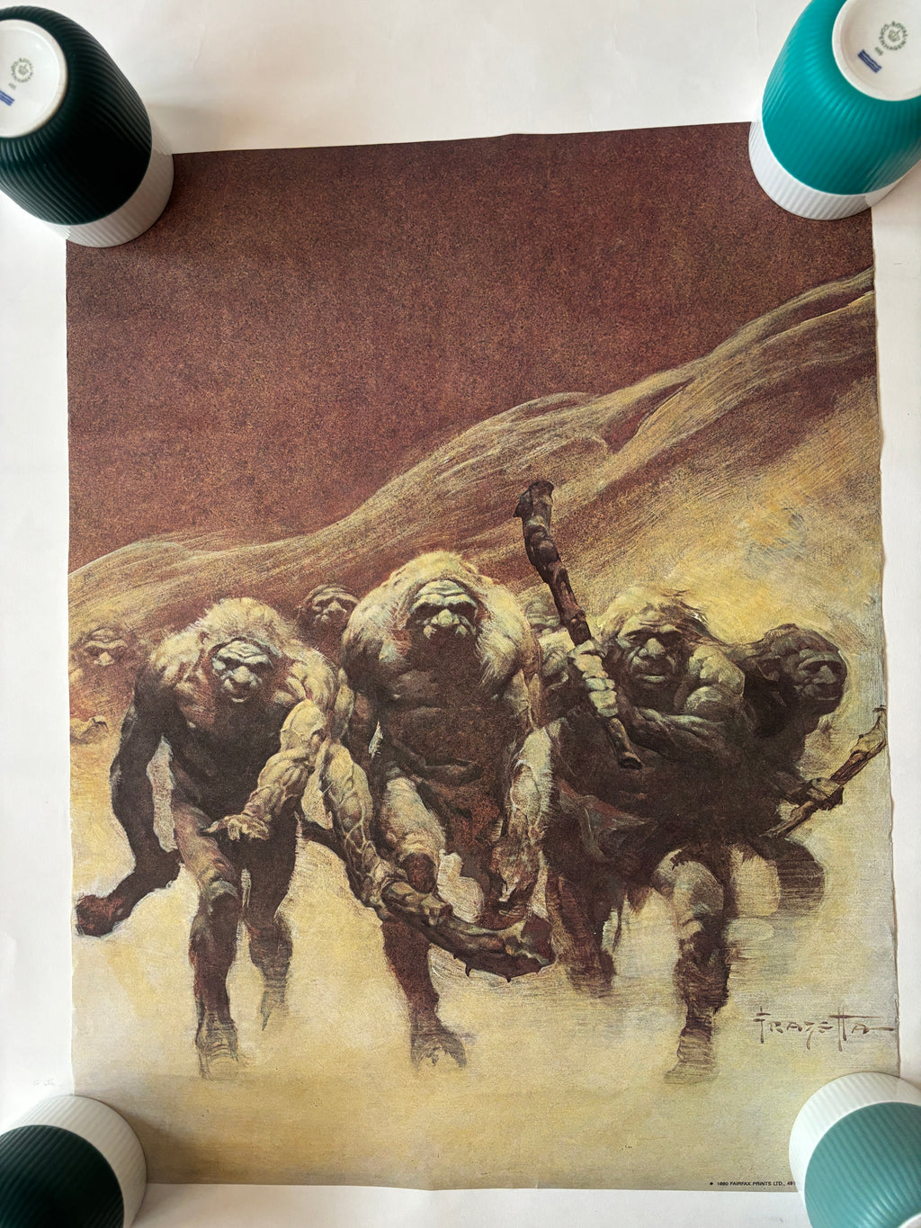Neanderthals / Frank Frazetta / Original 1980 linen-backed poster