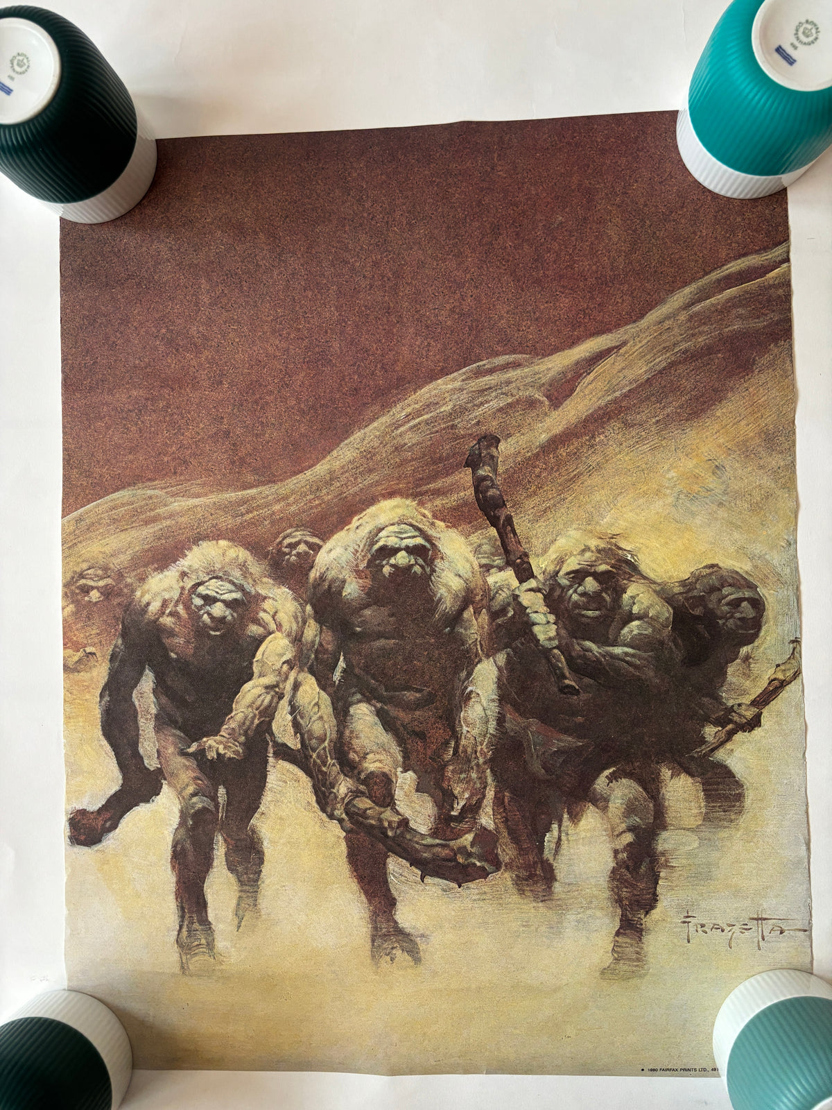 Neanderthals / Frank Frazetta / Original 1980 linen-backed poster