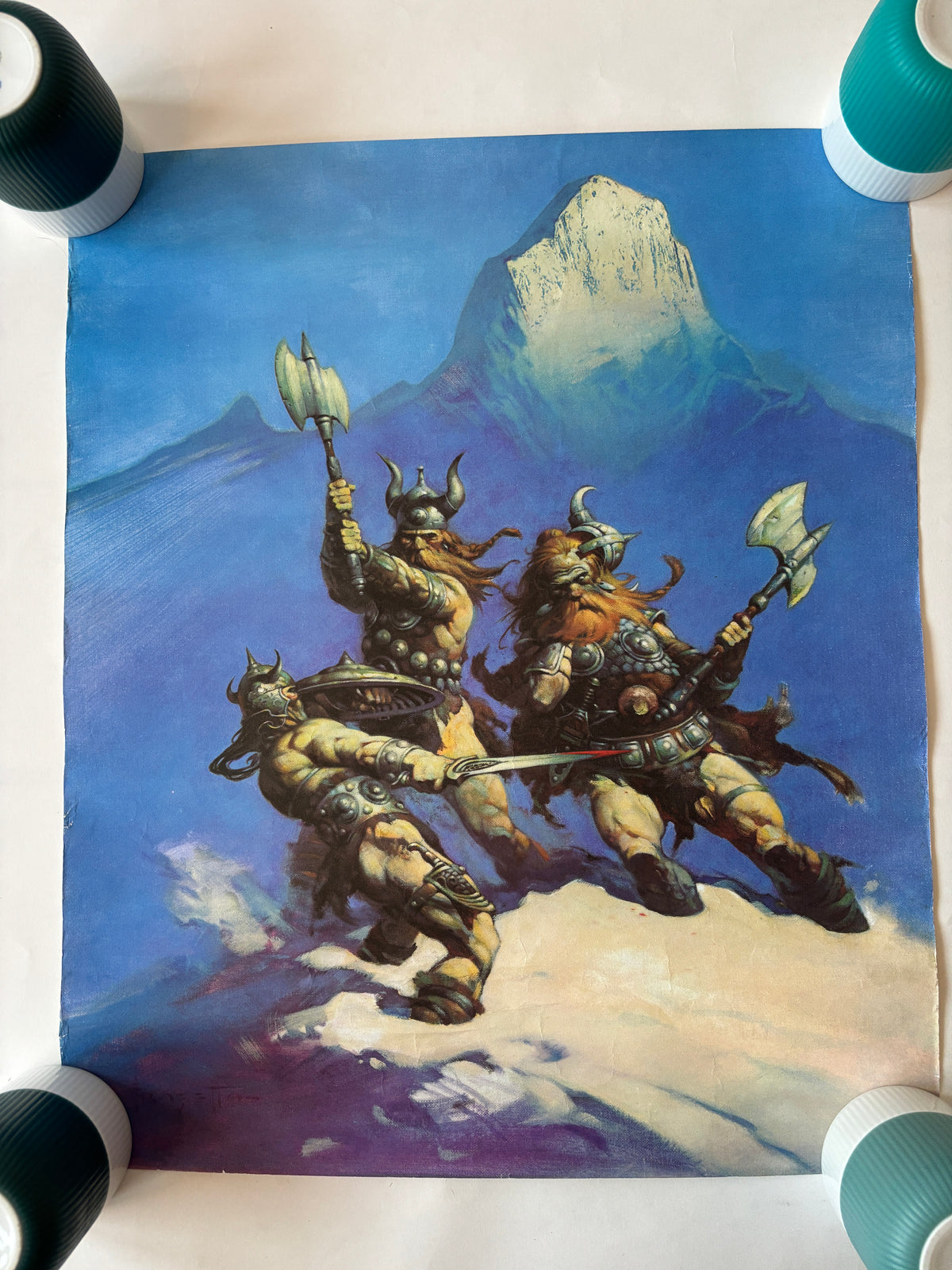 The Frost Giant's Daughter / Frank Frazetta / Original 1970s Linen-backed Poster / Worldbeaters