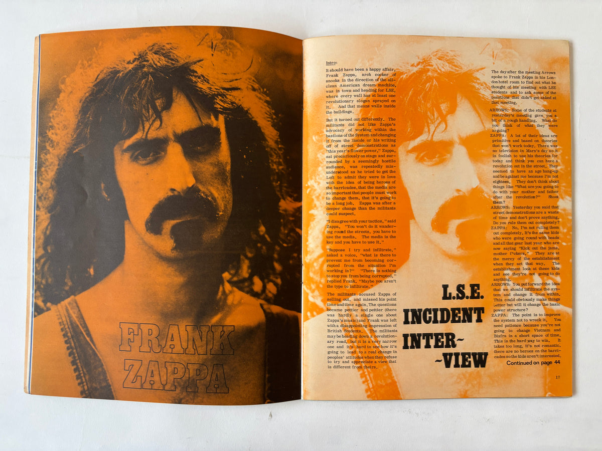 Arrows #26 / Sheffield University Zine / Feat. Frank Zappa / 1969