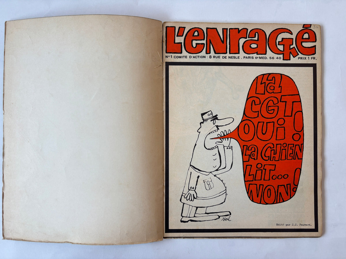 L'Enragé / First 8 issues bound / Revolutionary Magazine / 1968 / France