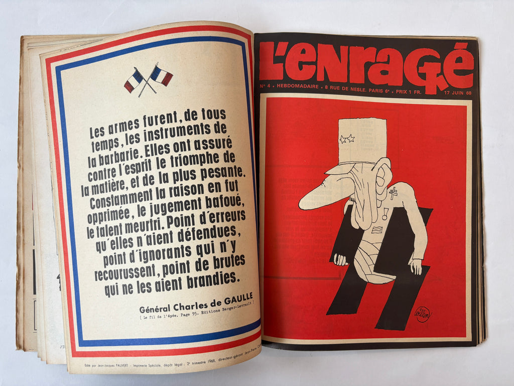 L'Enragé / First 8 issues bound / Revolutionary Magazine / 1968 / France