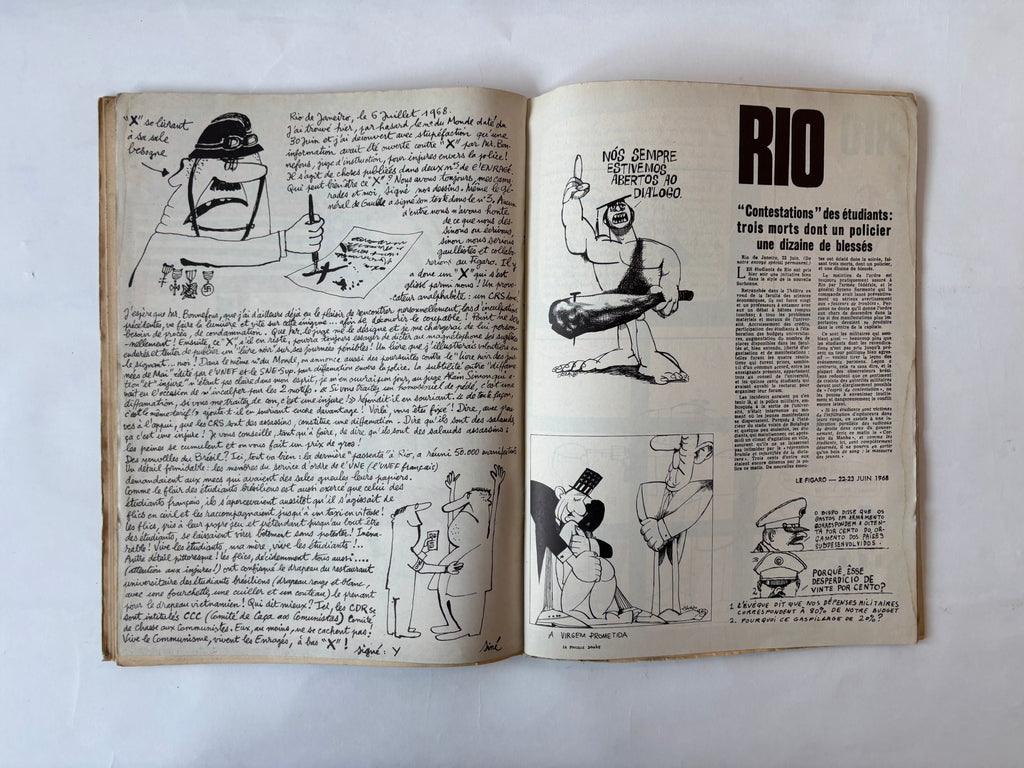 L'Enragé / First 8 issues bound / Revolutionary Magazine / 1968 / France
