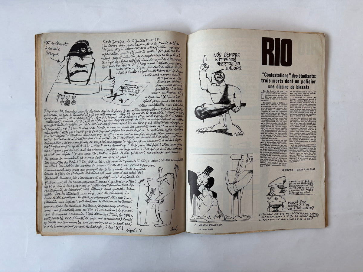L'Enragé / First 8 issues bound / Revolutionary Magazine / 1968 / France