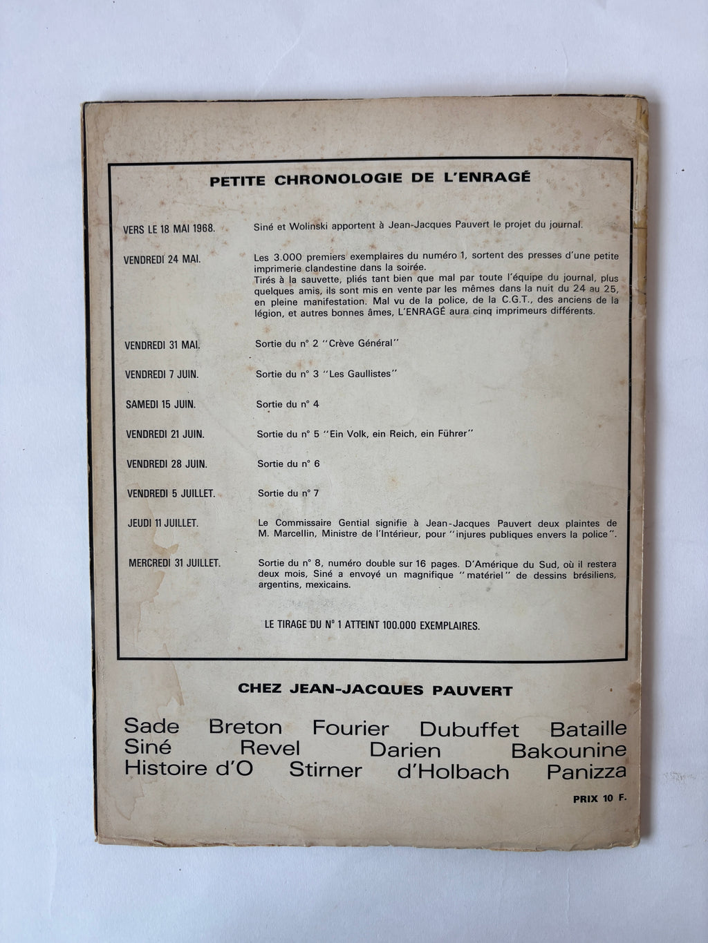 L'Enragé / First 8 issues bound / Revolutionary Magazine / 1968 / France