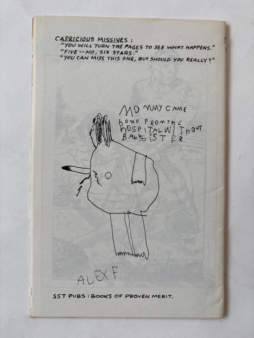 Capricious Missives / Raymond Pettibon / Numbered Limited Edition Zine #421 / 1983 /  SST