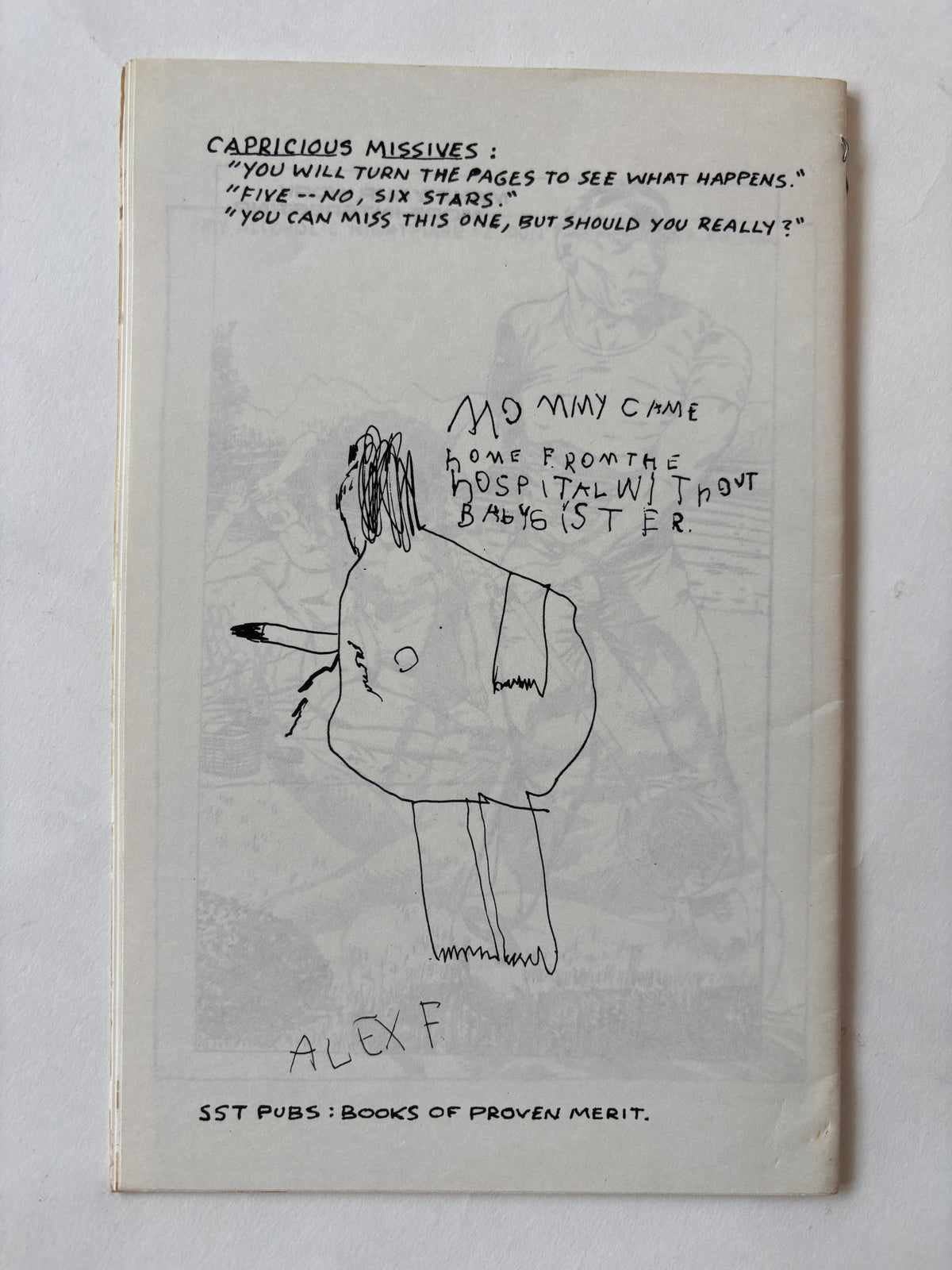 Capricious Missives / Raymond Pettibon / Numbered Limited Edition Zine #421 / 1983 /  SST
